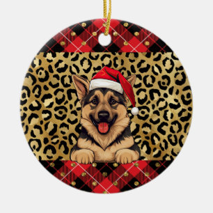 Individuelle Name German Shepherd dog Weihnachtsma Keramik Ornament