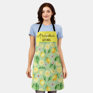 Individuelle Name Geschenk Happy Bright Lemons Küc Schürze