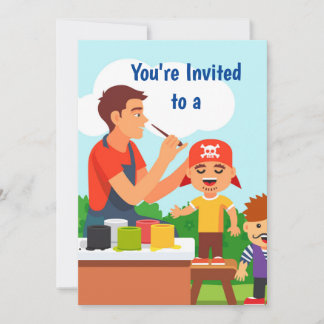 Individuelle Name-Gesichtsmalerei/ Geburtstagspart Einladung