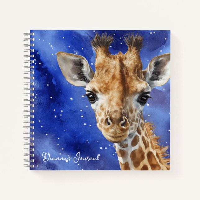 Individuelle Name Giraffe Journal Notizbuch (Vorderseite)