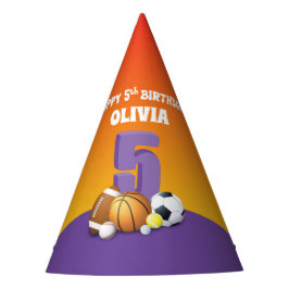 Individuelle Name Girl 5. Geburtstagssportbälle Partyhütchen
