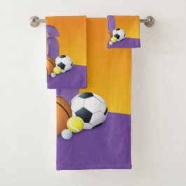 Individuelle Name Girl 6. Geburtstagssportbälle Badhandtuch Set