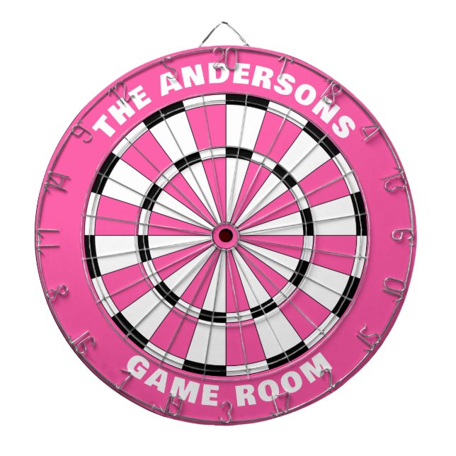 Individuelle Name Girls Pink Black Dartboard Dartscheibe (vorne)