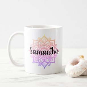 Individuelle Name Girly Pastel Mandala Tasse