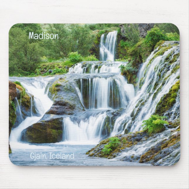 Individuelle Name Gjain Waterfall, Island Mousepad (Vorne)