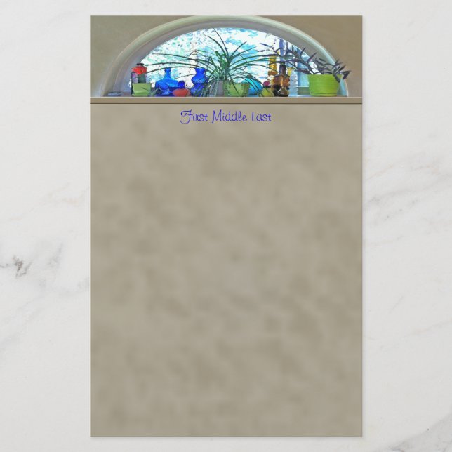 Individuelle Name Glasflaschen Pflanze Fenster Far Briefpapier (Vorderseite)