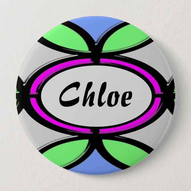 Individuelle Name Glasgeflieste Taste Button (Vorderseite)