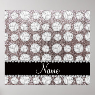Individuelle Name Glitzer Volleyballs Poster