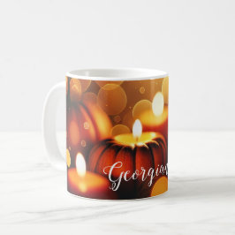 Individuelle Name Glows Pumpkins Autumnal Bokeh-Ef Kaffeetasse