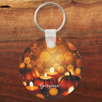 Individuelle Name Glows Pumpkins Autumnal Bokeh-Ef