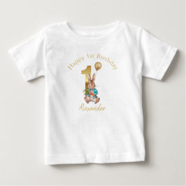 Individuelle Name Glückwunsch 1. Geburtstag Peter  Baby T-shirt