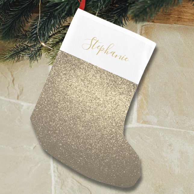 Individuelle Name Gold Glitzer Kleiner Strumpf Weihnachtsstrumpf (Von Creator hochgeladen)