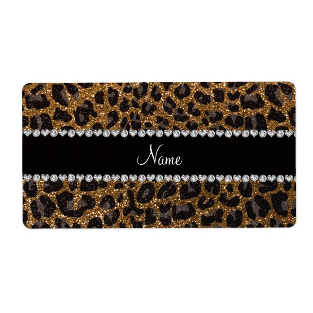Individuelle Name Gold Glitzer Leopard (Vorne)