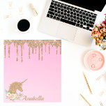 Individuelle Name Gold Glitzer Tropfen Blumenstrau Notizblock<br><div class="desc">Individuelle Name Gold Glitzer Tropfen Blütenfarben Notepad</div>