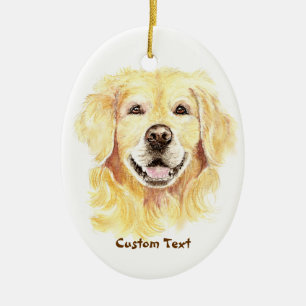 Individuelle Name, Golden Retriever Dog für Monogr Keramik Ornament
