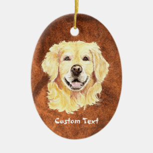 Individuelle Name, Golden Retriever Dog für Monogr Keramik Ornament