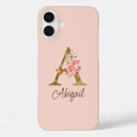 Individuelle Name Goldfolie Rosa Rose Buchstabe A