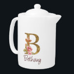Individuelle Name Goldfolie Rosa Rosen Buchstabe B<br><div class="desc">Individuelle Name Gold Foil Blush Pink Roses Letter B Design präsentiert ein zartes blumenfarbenes Monogramm mit goldenem Schimmer - ideal für elegante Personalisierung,  romantische Atmosphäre und nachdenkliche namensbasierte Kreationen. Klicken Sie auf "Personalisieren",  um Ihren Namen oder einen besonderen Namen hinzuzufügen.</div>