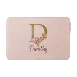 Individuelle Name Goldfolie Rosa Rosen Buchstabe D Badematte
