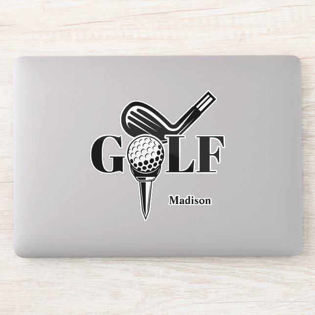 Individuelle Name Golf Aufkleber (Computer)