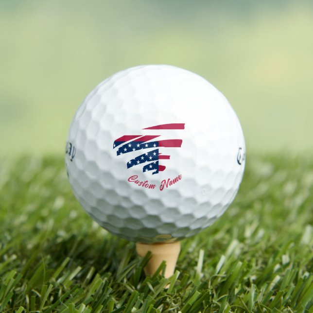 Individuelle Name Golf Balls - American Flag USA G Golfball (Insitu T-Shirt)
