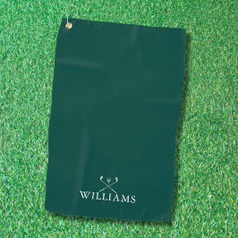 Individuelle Name Golf Clubs Emerald Green Golfhandtuch