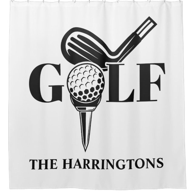 Individuelle Name Golf Duschvorhang (Vorderseite)