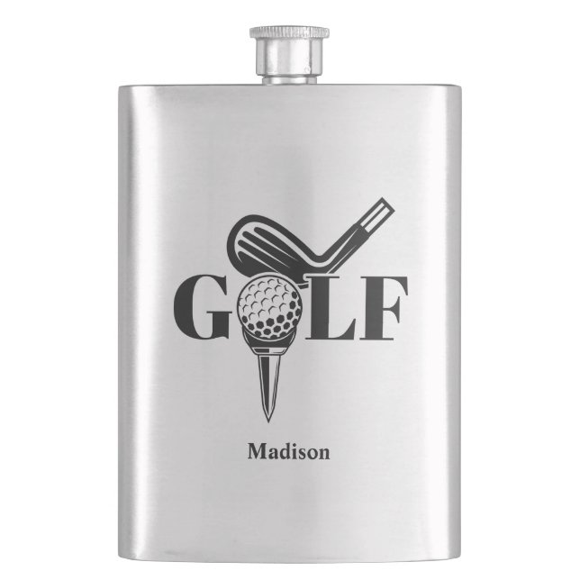 Individuelle Name Golf Flachmann (Vorderseite)