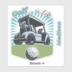 Individuelle Name Golf ist das Leben Aufkleber