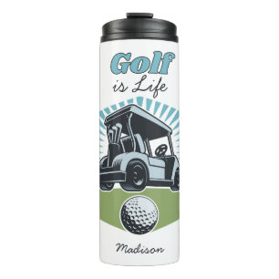 Individuelle Name Golf ist das Leben Thermosbecher
