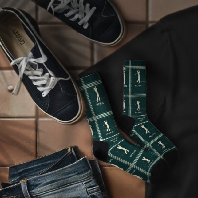 Individuelle Name Golf Logohalle in einem Karierte Socken (Von Creator hochgeladen)