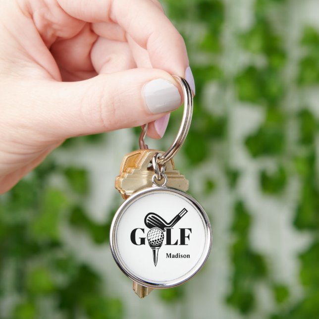 Individuelle Name Golf Schlüsselanhänger (Hand)