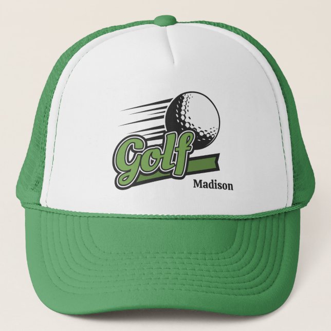 Individuelle Name Golf Truckerkappe (Vorderseite)