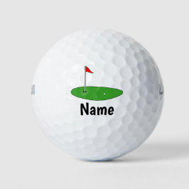 Individuelle Name-Golfbälle mit grünem Logo Golfball