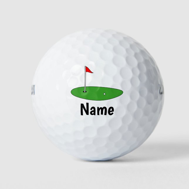 Individuelle Name-Golfbälle mit grünem Logo Golfball (Vorderseite)