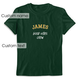 Individuelle Name Good Vibes Crew Green Gold Graph T-Shirt