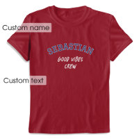 Individuelle Name Good Vibes Crew Maroon Graphic