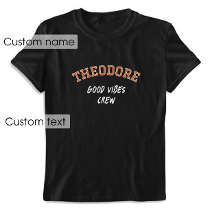 Individuelle Name Good Vibes Crew Orange Black Gra T-Shirt