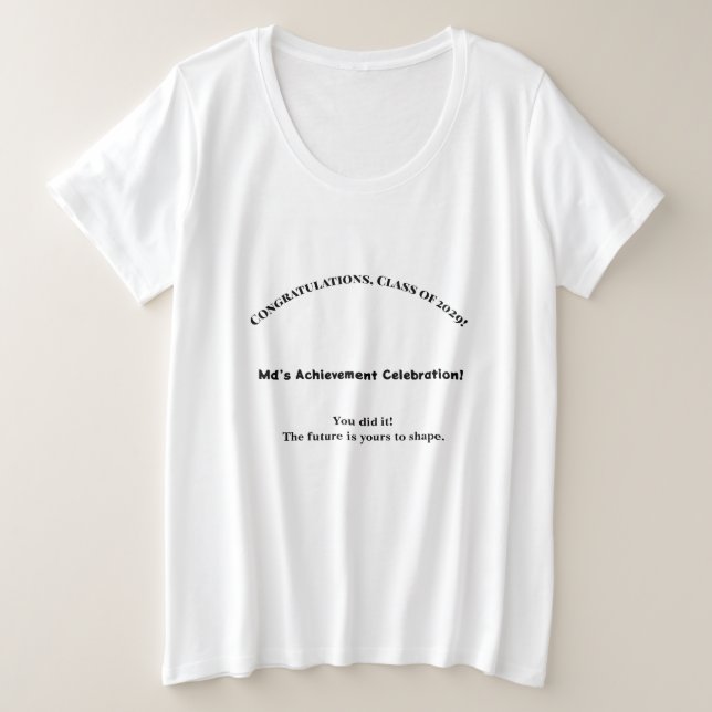 Individuelle Name Graduation Party Class of 2029 Große Größe T-Shirt (Design vorne)