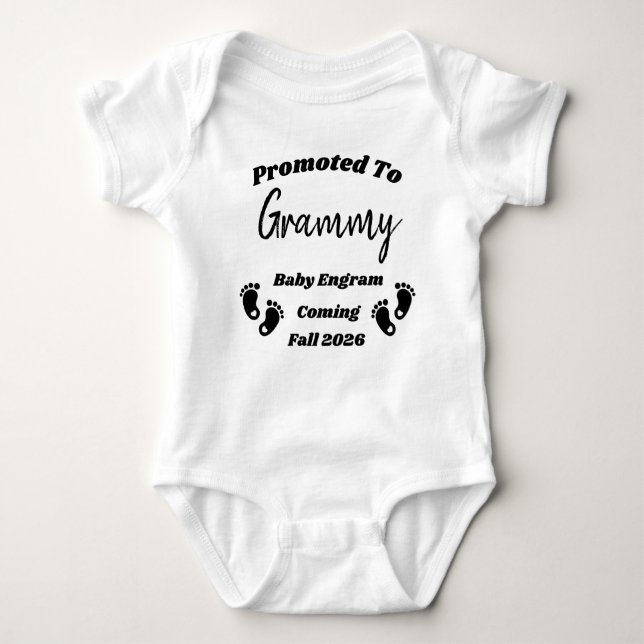 Individuelle Name Grammy Promoted Baby Reveal Body Baby Strampler (Vorderseite)
