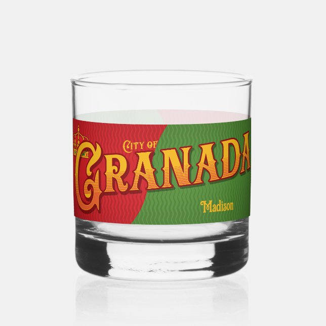 Individuelle Name Granada Spanien Whiskyglas (Vorderseite)