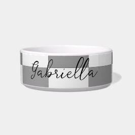 Individuelle Name-Graue Karo-Blockstruktur Napf