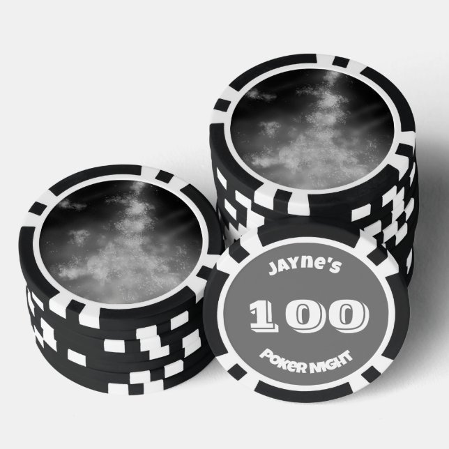 Individuelle Name Gray Monochrome Pokerchips (Stapel)