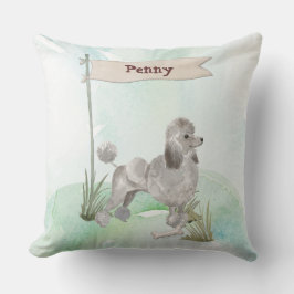 Individuelle Name Gray Poodle Haustier Hund Kissen