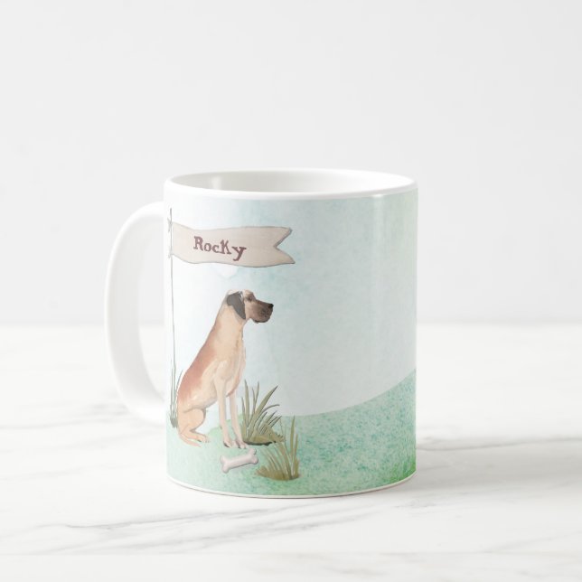 Individuelle Name Great Dane Pet Hund Kaffeetasse (Vorderseite Links)