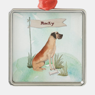 Individuelle Name Great Dane Pet Hund Ornament Aus Metall