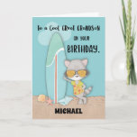 Individuelle Name Great Grandson Birthday Beach Ra Karte<br><div class="desc">Mit einer Anpassungsoption auf der Vorderseite dieser Karte könnten Sie diese mit dem Namen Ihres lieben Urenkelson personalisieren,  der diese Karte erhalten wird,  sobald er bald seinen Geburtstag feiert. Wofür warte du? Jetzt ein Exemplar holen!</div>