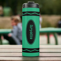 Individuelle Name Green Crayon Travel Mug Drink Tu