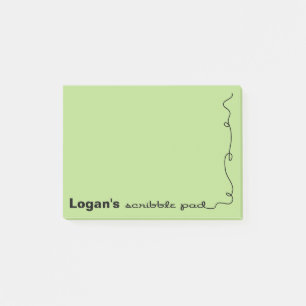 Individuelle Name Green Scribe Pad Post-it Klebezettel