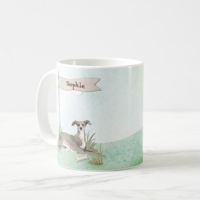 Individuelle Name Greyhound Pet Dog Kaffeetasse (Vorderseite Links)